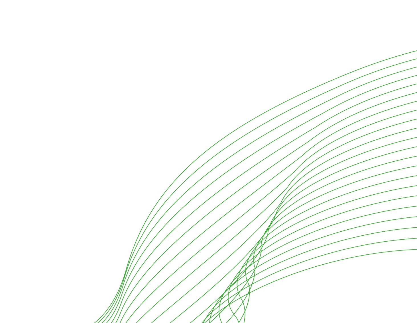 Abstract green curved lines