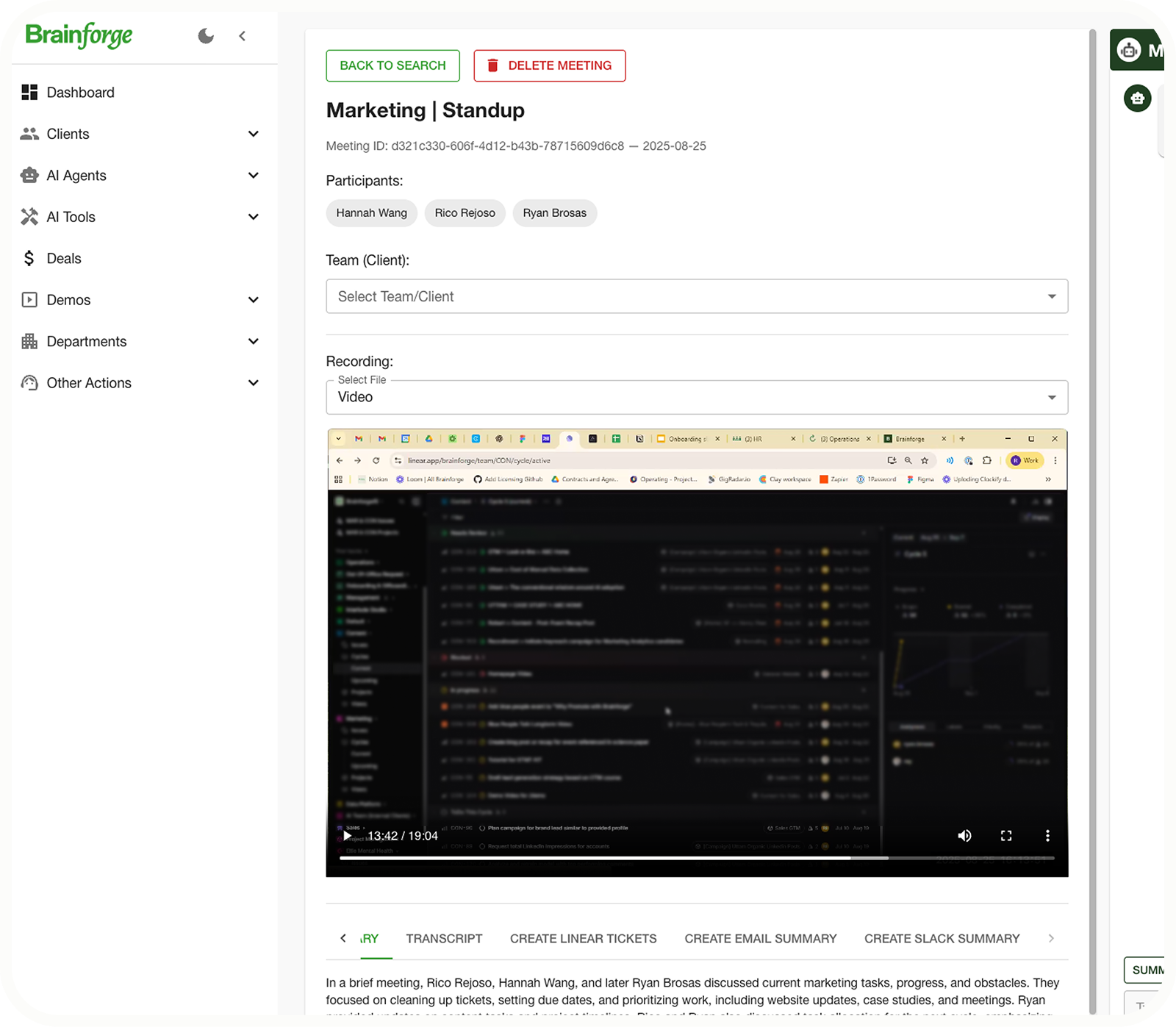 Custom app demo screenshot